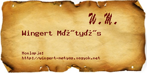 Wingert Mátyás névjegykártya